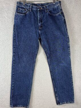 Wrangler Jeans Mens 35x32 Regular Fit Straight Leg Blue Denim Classic